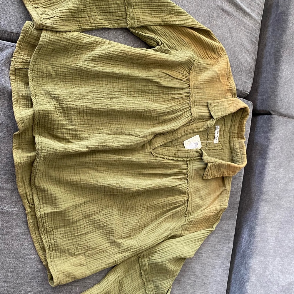 We The Free Sage Green Textured Top